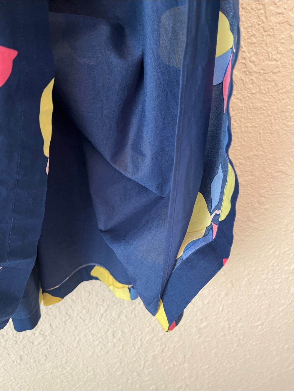 kate spade Navy Lemon Print Shirred-Waist Summer Dress - Picture 7 of 8